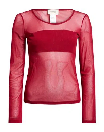 Vicolo Woman Top Burgundy Size M Polyamide In Red