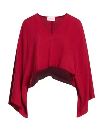 Vicolo Woman Top Burgundy Size Onesize Viscose, Linen In Red