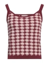 Vicolo Woman Top Burgundy Size Onesize Viscose, Polyamide, Wool, Cashmere In Red