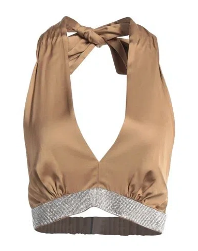 Vicolo Woman Top Camel Size Onesize Viscose In Beige