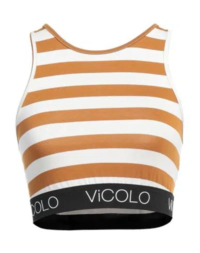Vicolo Woman Top Camel Size Onesize Viscose, Elastane In Beige