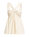 Vicolo Woman Top Cream Size M Cotton In Neutral