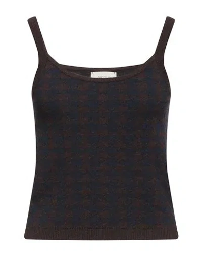 Vicolo Woman Top Dark Brown Size Onesize Viscose, Polyamide, Wool, Cashmere