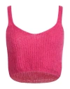 Vicolo Woman Top Fuchsia Size Onesize Acrylic, Polyamide, Mohair Wool In Pink