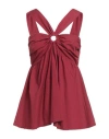 Vicolo Woman Top Garnet Size M Cotton In Red
