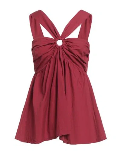 Vicolo Woman Top Garnet Size M Cotton In Red