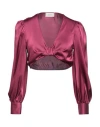Vicolo Woman Blouse Deep Purple Size Onesize Polyester, Elastane In Red
