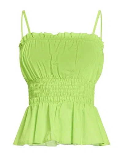 Vicolo Woman Top Green Size M Cotton In Brown