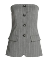 Vicolo Woman Top Grey Size L Polyester, Viscose, Elastane