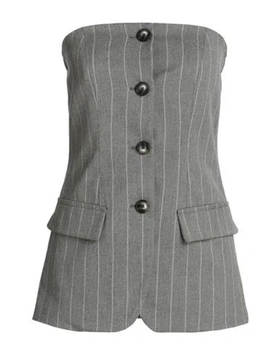 Vicolo Woman Top Grey Size L Polyester, Viscose, Elastane