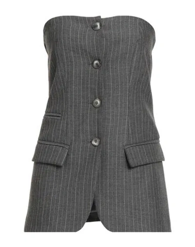 Vicolo Woman Top Grey Size M Polyester, Viscose, Elastane