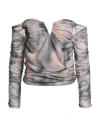 Vicolo Woman Top Grey Size Onesize Polyester, Elastane In Gray