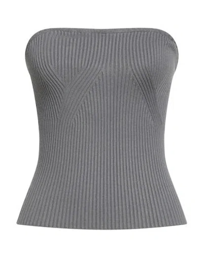Vicolo Woman Top Grey Size Onesize Viscose, Polyester In Gray
