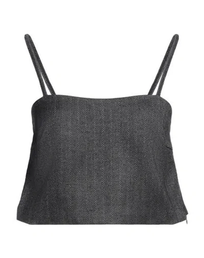 Vicolo Woman Top Grey Size M Polyester, Viscose, Elastane