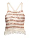 Vicolo Woman Top Ivory Size Onesize Acrylic In White