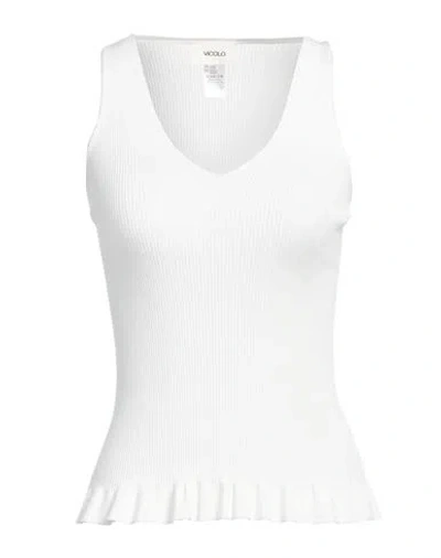 Vicolo Woman Top Ivory Size Onesize Viscose, Polyester In White