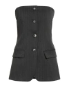 Vicolo Woman Top Lead Size M Polyester, Viscose, Elastane In Gray