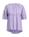 Vicolo Woman Top Lilac Size M Cotton In Purple