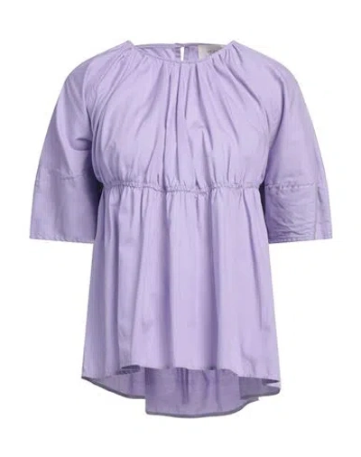 Vicolo Woman Top Lilac Size M Cotton In Purple