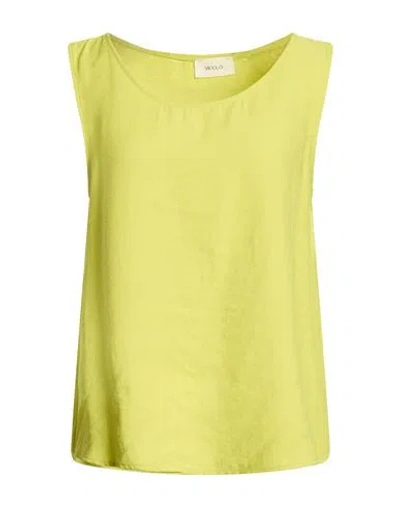 Vicolo Woman Top Lime Green Size M Viscose, Polyester In Yellow