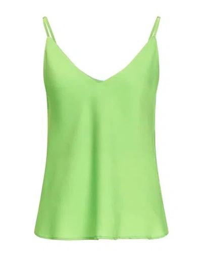 Vicolo Woman Top Lime Green Size S Polyester In Gray
