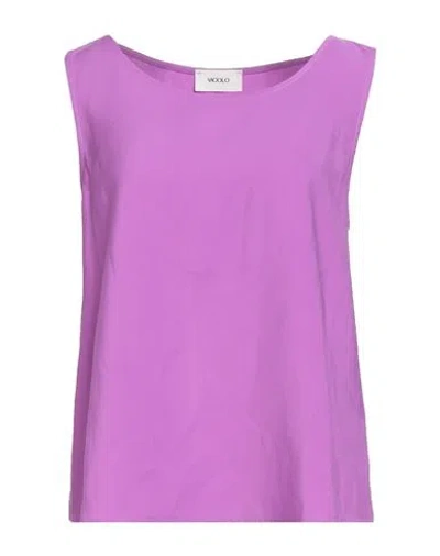 Vicolo Woman Top Mauve Size L Viscose, Polyester In Purple