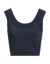 Vicolo Woman Top Midnight Blue Size Onesize Viscose, Polyamide, Wool, Cashmere In Black