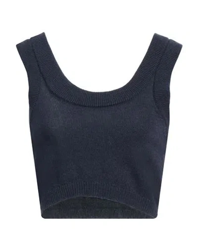 Vicolo Woman Top Midnight Blue Size Onesize Viscose, Polyamide, Wool, Cashmere In Black