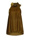 Vicolo Woman Top Military Green Size L Viscose, Polyamide In Brown