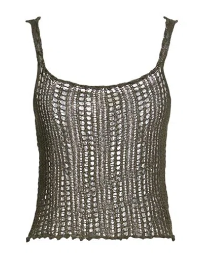 Vicolo Woman Top Military Green Size Onesize Cotton, Polyamide