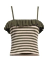 Vicolo Woman Top Military Green Size Onesize Viscose, Polyester In Green