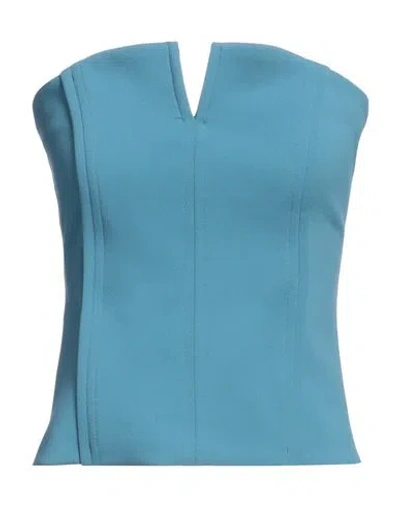 Vicolo Woman Top Pastel Blue Size M Polyester, Elastane