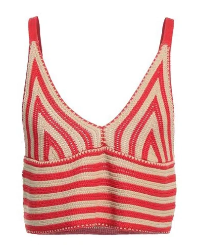 Vicolo Woman Top Red Size Onesize Cotton In Red