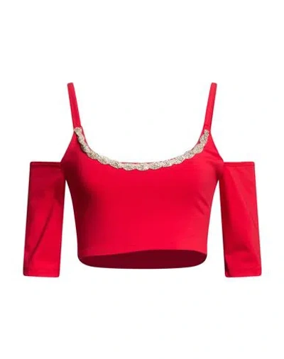 Vicolo Woman Top Red Size Onesize Cotton, Elastane