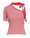 Vicolo Woman Top Red Size Onesize Viscose, Polyamide In Red