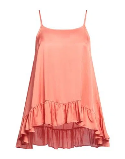 Vicolo Woman Top Salmon Pink Size M Viscose