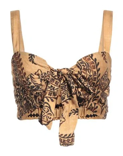 Vicolo Woman Top Sand Size M Viscose In Brown