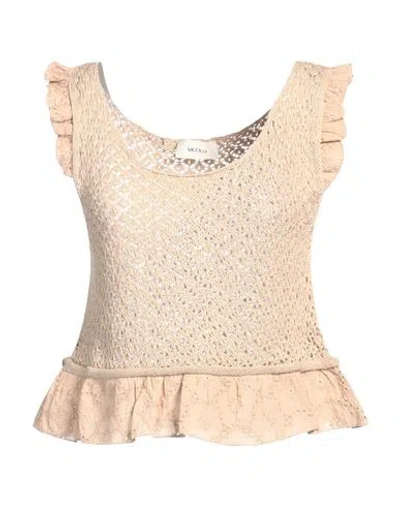 Vicolo Woman Top Sand Size Onesize Cotton, Acrylic In Beige