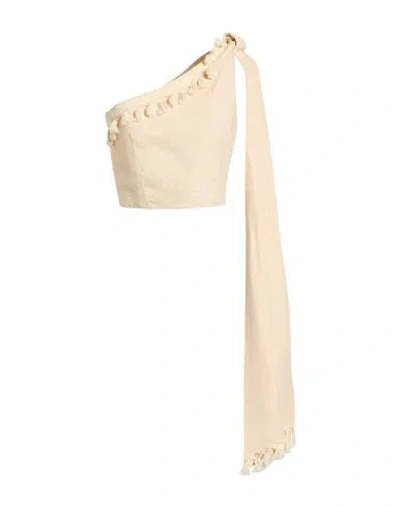 Vicolo Woman Top Sand Size Onesize Linen, Viscose In Neutral