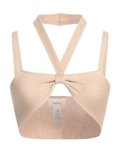 Vicolo Woman Top Sand Size Onesize Viscose, Polyester In Beige