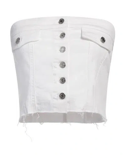 Vicolo Woman Top White Size M Cotton, Elastane