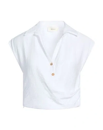 Vicolo Woman Top White Size M Viscose, Linen, Polyamide