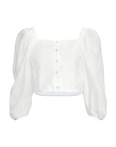 Vicolo Woman Top White Size S Lyocell, Polyester