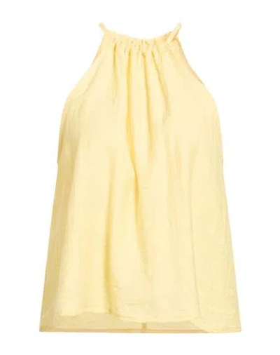 Vicolo Woman Top Yellow Size M Viscose, Linen