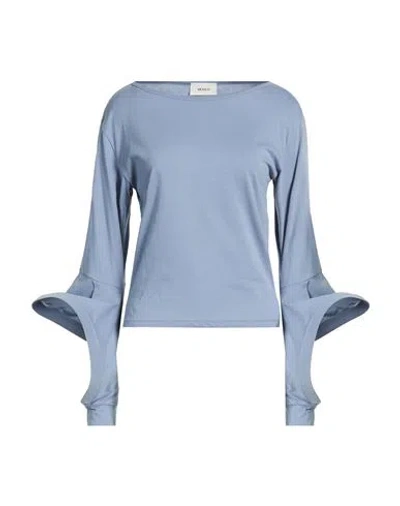 Vicolo Woman T-shirt Slate Blue Size Onesize Cotton