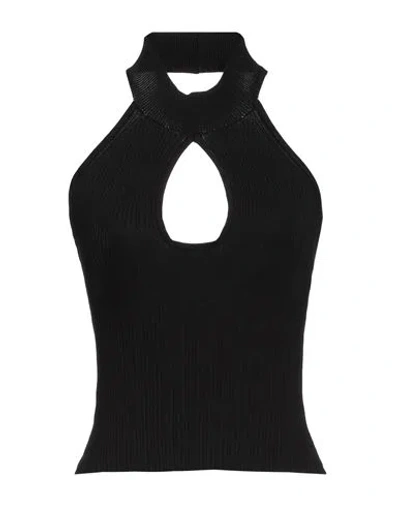 Vicolo Woman Turtleneck Black Size Onesize Viscose, Polyester In Black