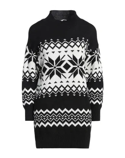 Vicolo Woman Turtleneck Black Size Onesize Wool, Acrylic