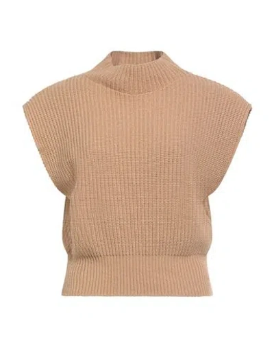 Vicolo Woman Turtleneck Camel Size Onesize Viscose, Polyamide, Wool, Cashmere In Brown