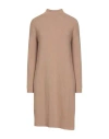 Vicolo Woman Turtleneck Camel Size Onesize Viscose, Polyester, Polyamide In Neutral