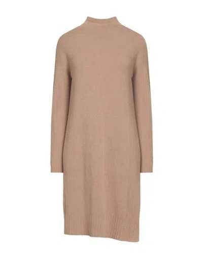Vicolo Woman Turtleneck Camel Size Onesize Viscose, Polyester, Polyamide In Neutral